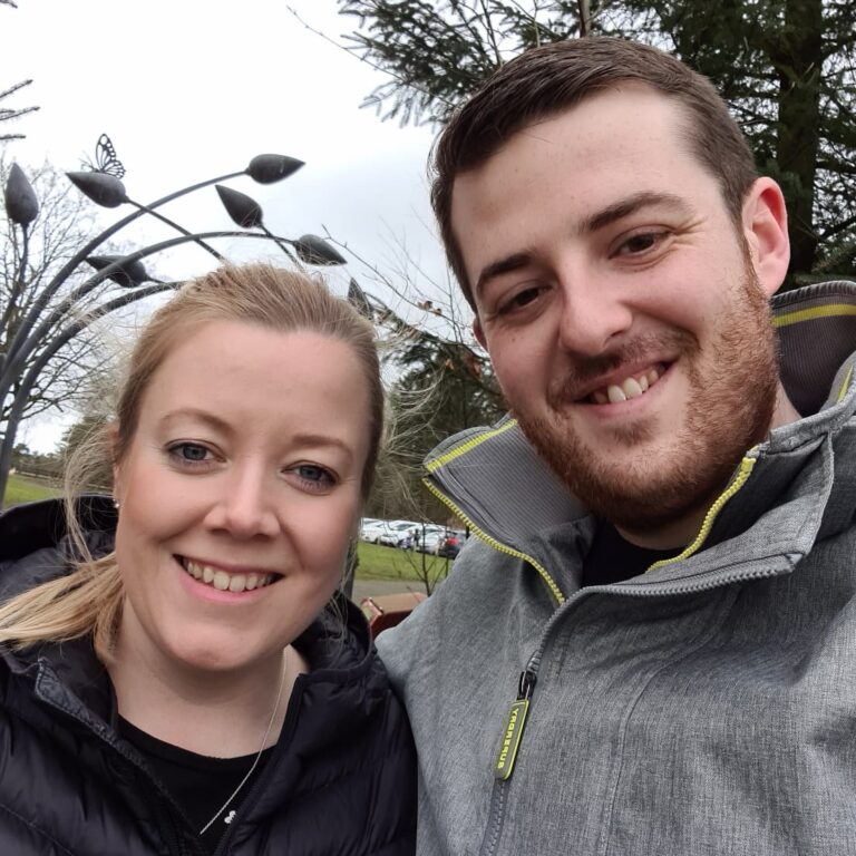 Selfie of a couple who bought protection and insurance from K and H Mortgages